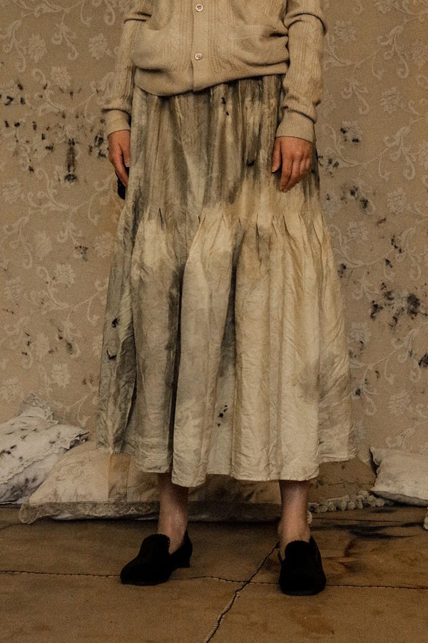 MUTEDANCE Flower -dyed fold skirt MD22FW21